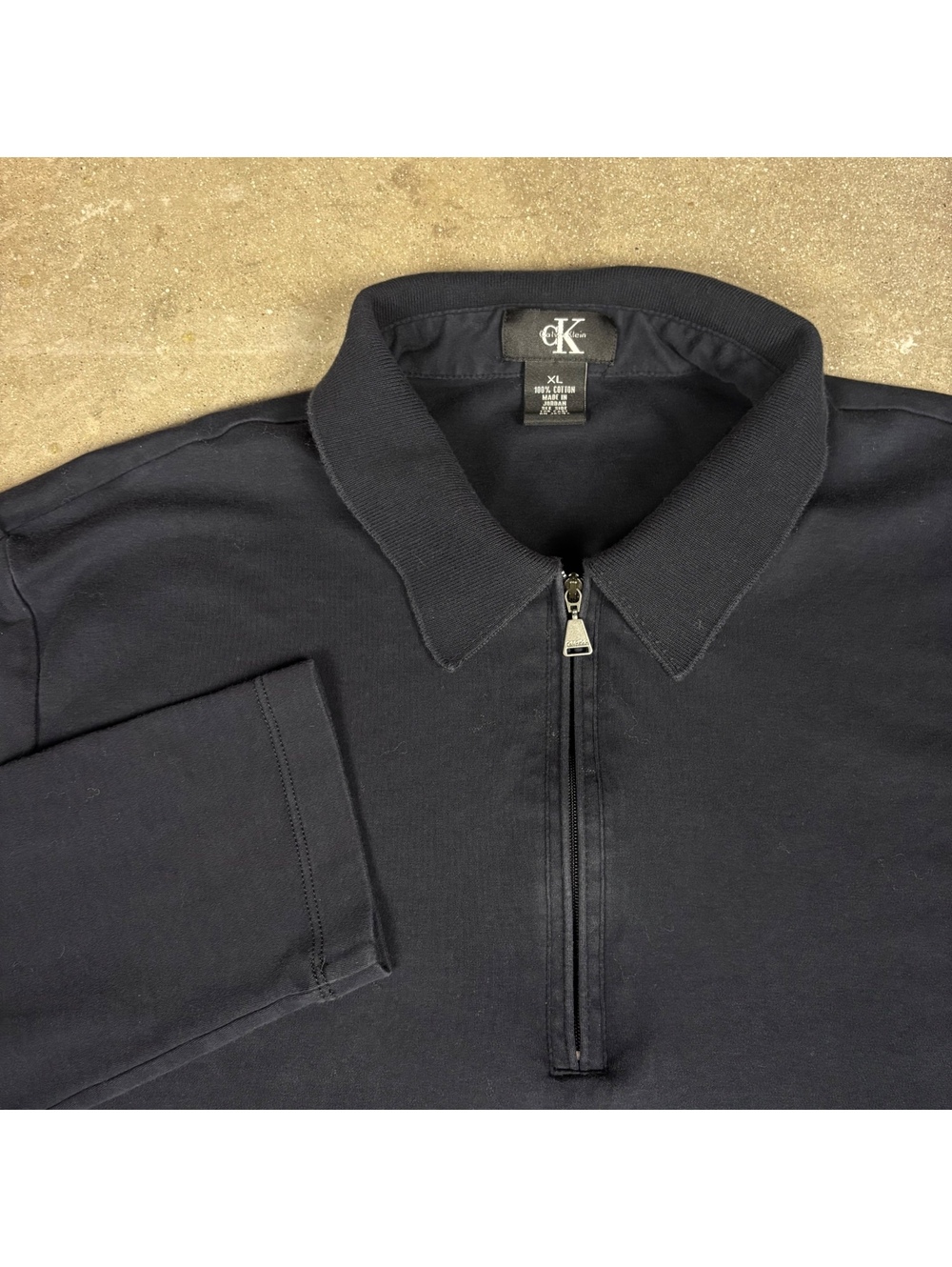 Calvin Klein Jeans Navy Quarter Zip Collared Pullover